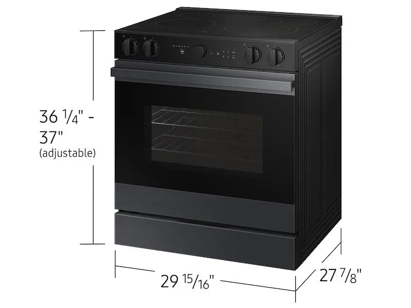 Samsung NSE6DG8502MT Bespoke 6.3 Cu. Ft. Smart Slide-In Energy Star Certified Electric Range With Air Fry In Matte Black Steel