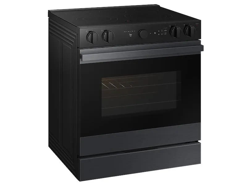 Samsung NSE6DG8502MT Bespoke 6.3 Cu. Ft. Smart Slide-In Energy Star Certified Electric Range With Air Fry In Matte Black Steel