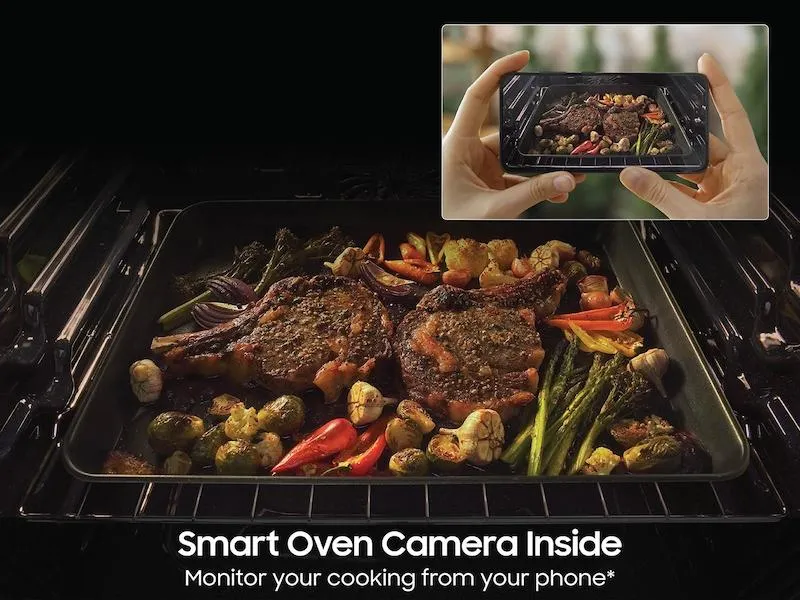 Samsung NSE6DG8700SR Bespoke 6.3 Cu. Ft. Smart Slide-In Electric Range With Smart Oven Camera & Illuminated Precision Knobs In Stainless Steel