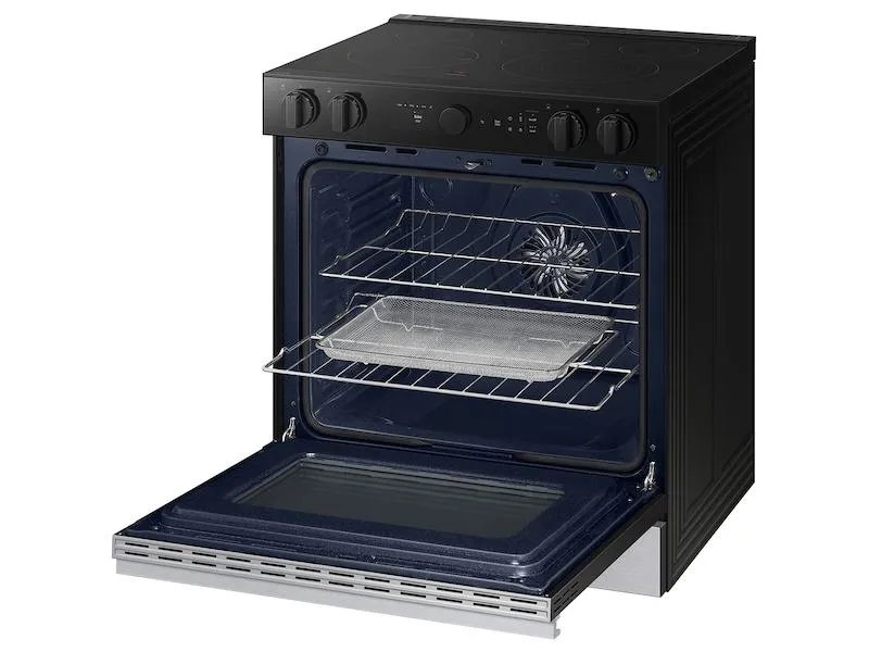 Samsung NSE6DG8700SR Bespoke 6.3 Cu. Ft. Smart Slide-In Electric Range With Smart Oven Camera & Illuminated Precision Knobs In Stainless Steel