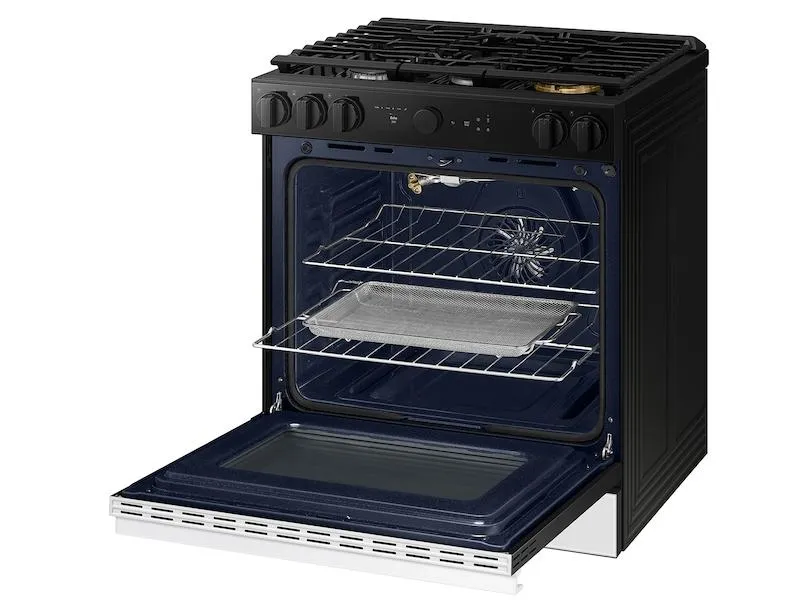 Samsung NSG6DB850012 Bespoke 6.0 Cu. Ft. Smart Slide-In Gas Range With Air Sous Vide & Air Fry In White Glass