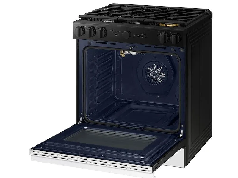 Samsung NSG6DB850012 Bespoke 6.0 Cu. Ft. Smart Slide-In Gas Range With Air Sous Vide & Air Fry In White Glass