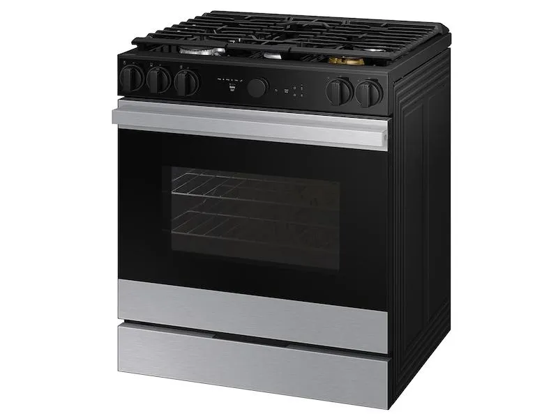 Samsung NSG6DG8500SR Bespoke 6.0 Cu. Ft. Smart Slide-In Gas Range With Air Sous Vide & Air Fry In Stainless Steel