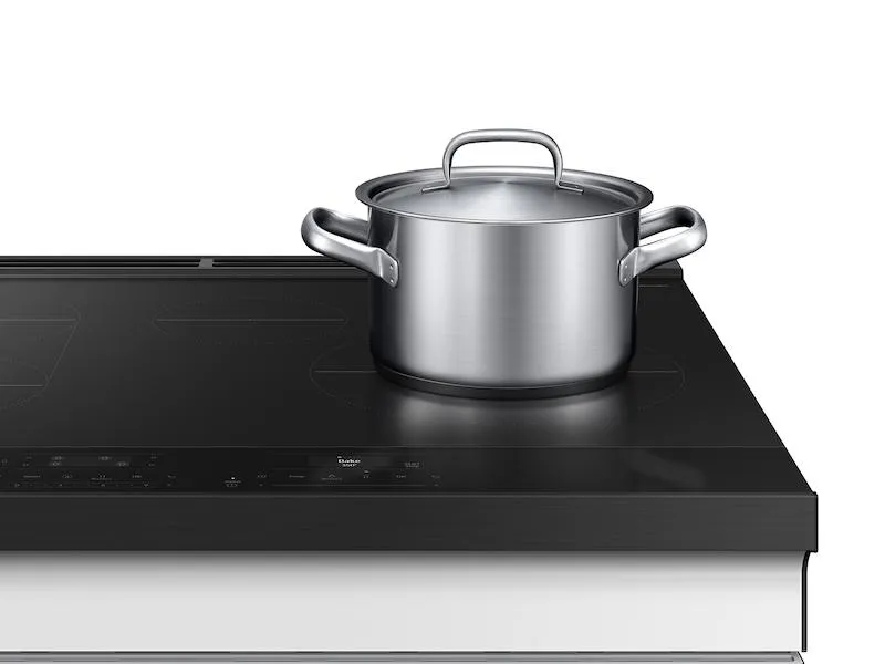 Samsung NSI6DB930012 Bespoke 6.3 Cu. Ft. Smart Slide-In Induction Range With Anti-Scratch Glass Cooktop & Air Fry In White Glass