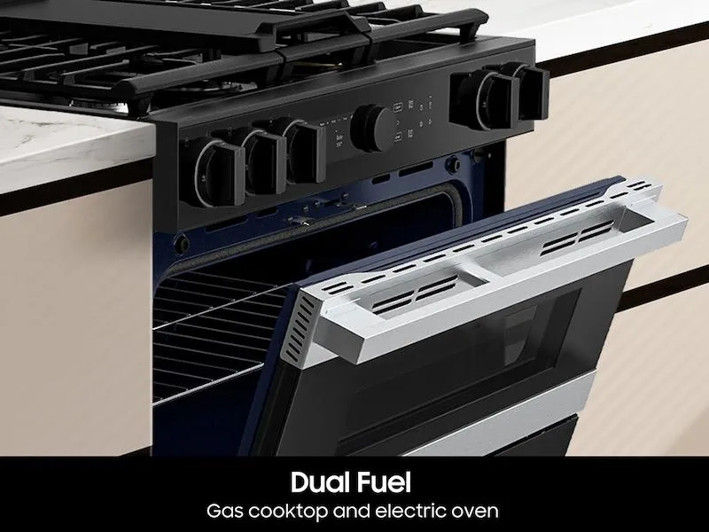 Samsung NSY6DG8550SR Bespoke Smart Slide-In Dual Fuel Range 6.3 Cu. Ft. With Flex Duo&#8482; & Illuminated Precision Knobs In Stainless Steel
