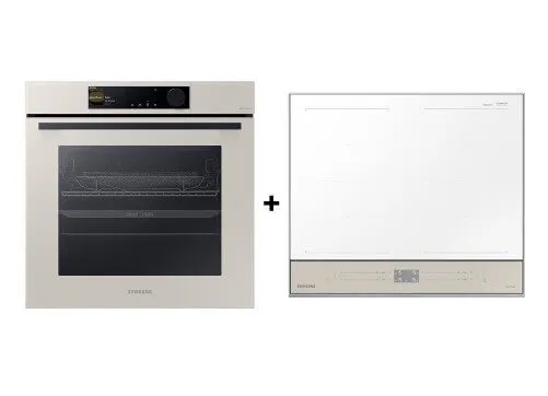 Samsung NV7B6675CAA/SP 76L Bespoke Built-In Oven with Dual Cook Steam NZ64B5067YY/SP 60cm Bespoke Induction Hob