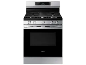 Samsung NX60A6311SS 6.0 Cu. Ft. Smart Freestanding Gas Range With 18K Btu Dual Power Burner & Self Clean In Stainless Steel