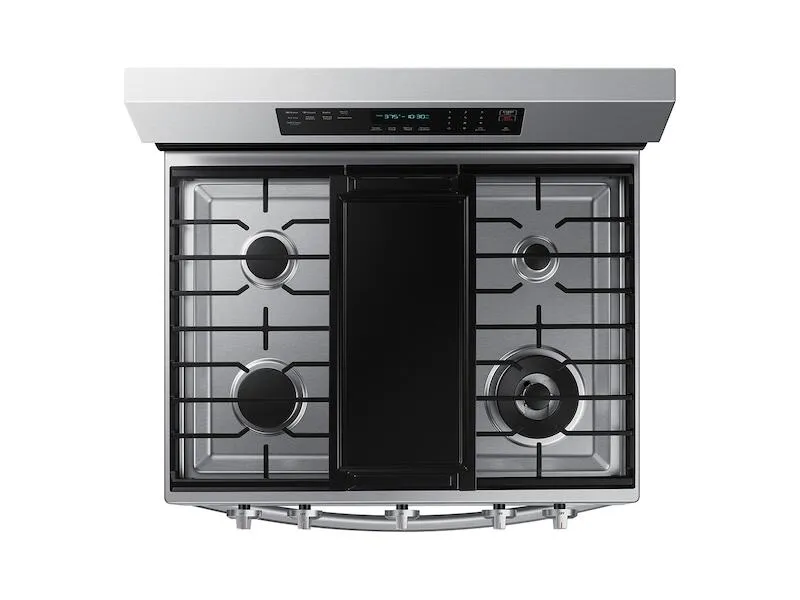 Samsung NX60A6711SS 6.0 Cu. Ft. Smart Freestanding Gas Range With No-Preheat Air Fry, Convection  & Stainless Cooktop In Stainless Steel
