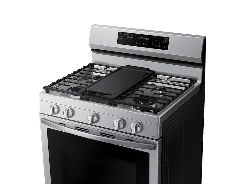Samsung NX60A6711SS 6.0 Cu. Ft. Smart Freestanding Gas Range With No-Preheat Air Fry, Convection  & Stainless Cooktop In Stainless Steel