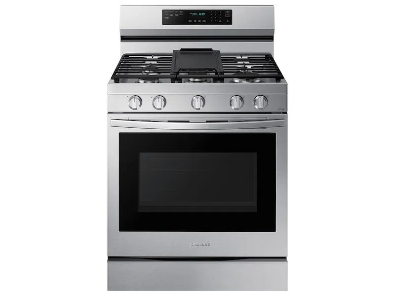Samsung NX60A6711SS 6.0 Cu. Ft. Smart Freestanding Gas Range With No-Preheat Air Fry, Convection  & Stainless Cooktop In Stainless Steel