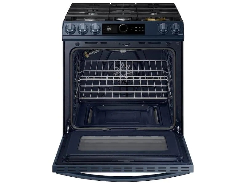 Samsung NX60A8711QN 6.0 Cu. Ft. Smart Bespoke Slide-In Gas Range With Smart Dial & Air Fry In Navy Steel