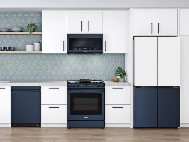 Samsung NX60A8711QN 6.0 Cu. Ft. Smart Bespoke Slide-In Gas Range With Smart Dial & Air Fry In Navy Steel