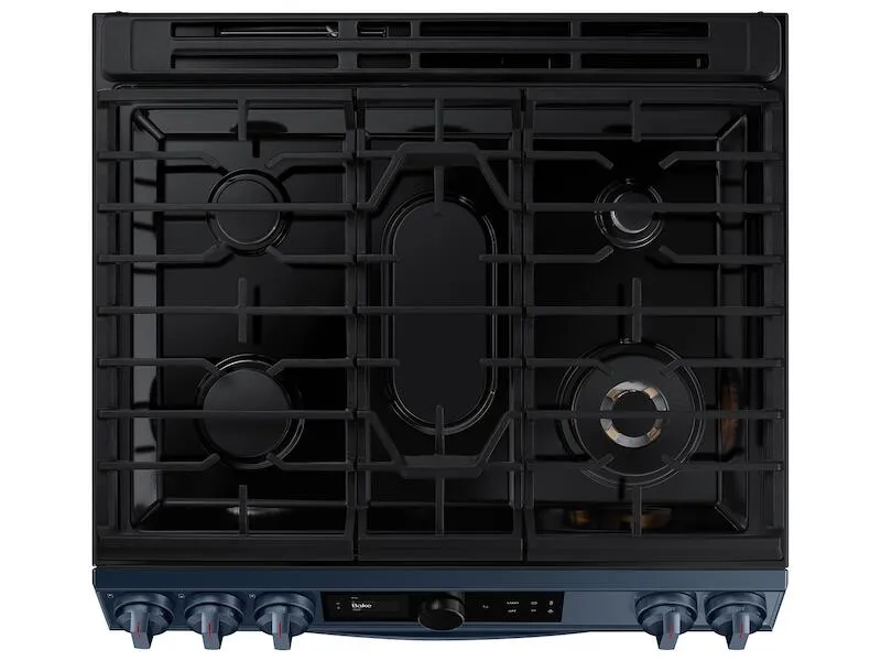 Samsung NX60A8711QN 6.0 Cu. Ft. Smart Bespoke Slide-In Gas Range With Smart Dial & Air Fry In Navy Steel