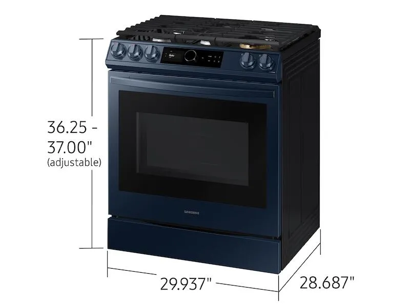 Samsung NX60A8711QN 6.0 Cu. Ft. Smart Bespoke Slide-In Gas Range With Smart Dial & Air Fry In Navy Steel