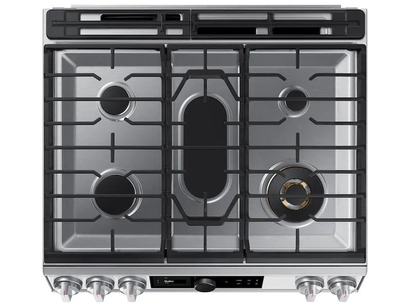 Samsung NX60BB871112 Bespoke Smart Slide-In Gas Range 6.0 Cu. Ft. With Smart Dial, Air Fry & Wi-Fi In White Glass