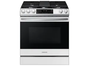 Samsung NX60CB831512 Bespoke 6.0 Cu. Ft. Smart Slide-In Gas Range With Air Fry & Convection In White Glass