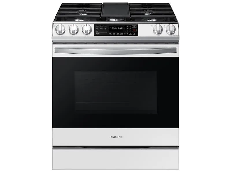Samsung NX60CB831512 Bespoke 6.0 Cu. Ft. Smart Slide-In Gas Range With Air Fry & Convection In White Glass
