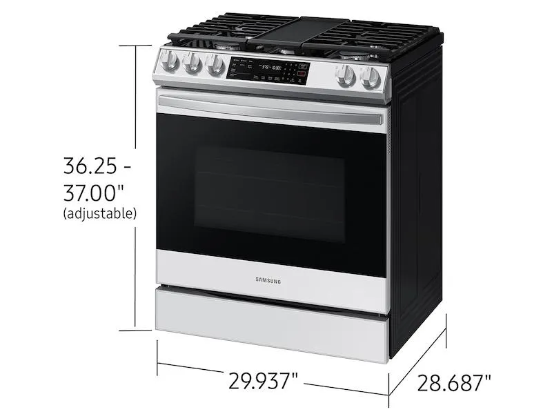 Samsung NX60CB831512 Bespoke 6.0 Cu. Ft. Smart Slide-In Gas Range With Air Fry & Convection In White Glass