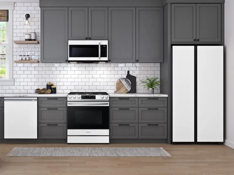 Samsung NX60CB831512 Bespoke 6.0 Cu. Ft. Smart Slide-In Gas Range With Air Fry & Convection In White Glass
