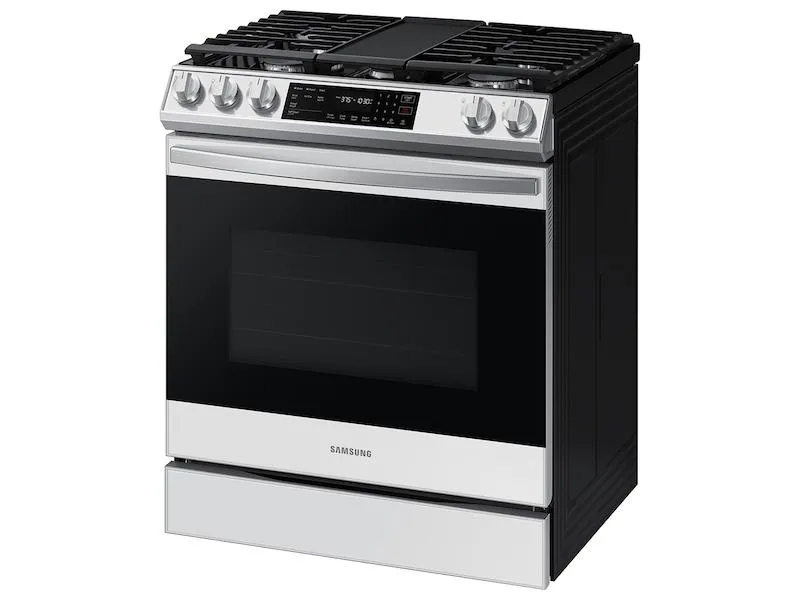 Samsung NX60CB831512 Bespoke 6.0 Cu. Ft. Smart Slide-In Gas Range With Air Fry & Convection In White Glass