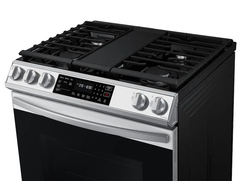 Samsung NX60CB831512 Bespoke 6.0 Cu. Ft. Smart Slide-In Gas Range With Air Fry & Convection In White Glass