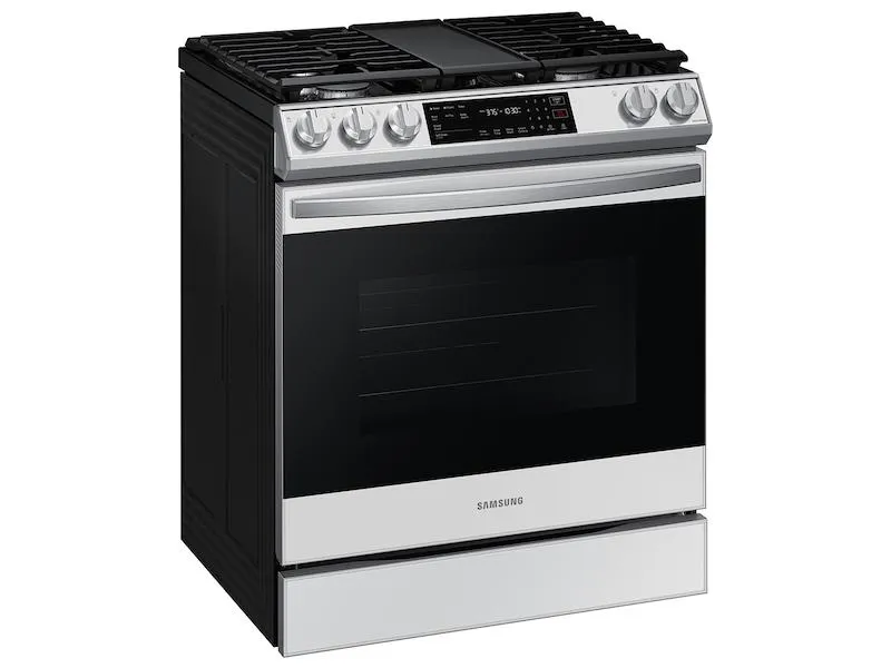 Samsung NX60CB831512 Bespoke 6.0 Cu. Ft. Smart Slide-In Gas Range With Air Fry & Convection In White Glass