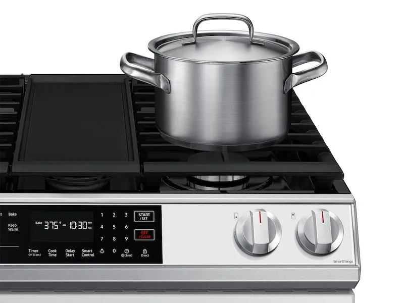 Samsung NX60CB831512 Bespoke 6.0 Cu. Ft. Smart Slide-In Gas Range With Air Fry & Convection In White Glass