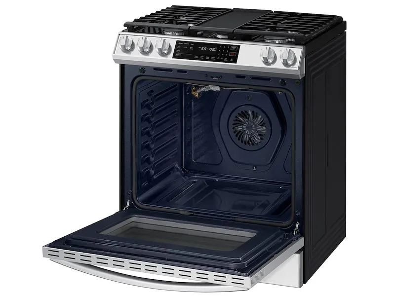 Samsung NX60CB831512 Bespoke 6.0 Cu. Ft. Smart Slide-In Gas Range With Air Fry & Convection In White Glass