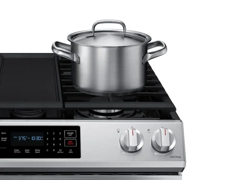 Samsung NX60T8311SS 6.0 Cu. Ft. Front Control Slide-In Gas Range With Convection & Wi-Fi In Stainless Steel