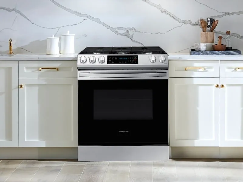 Samsung NX60T8311SS 6.0 Cu. Ft. Front Control Slide-In Gas Range With Convection & Wi-Fi In Stainless Steel