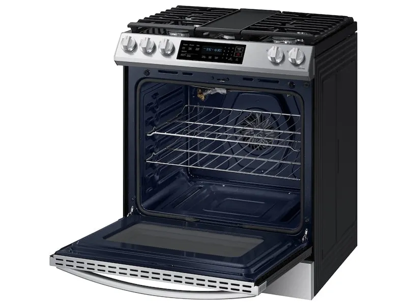 Samsung NX60T8311SS 6.0 Cu. Ft. Front Control Slide-In Gas Range With Convection & Wi-Fi In Stainless Steel