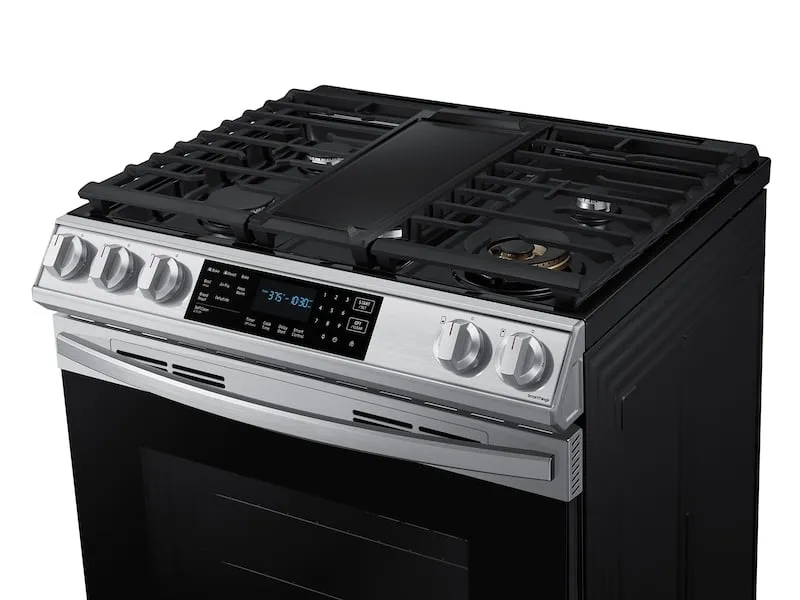 Samsung NX60T8511SS 6.0 Cu. Ft. Front Control Slide-In Gas Range With Air Fry & Wi-Fi In Stainless Steel