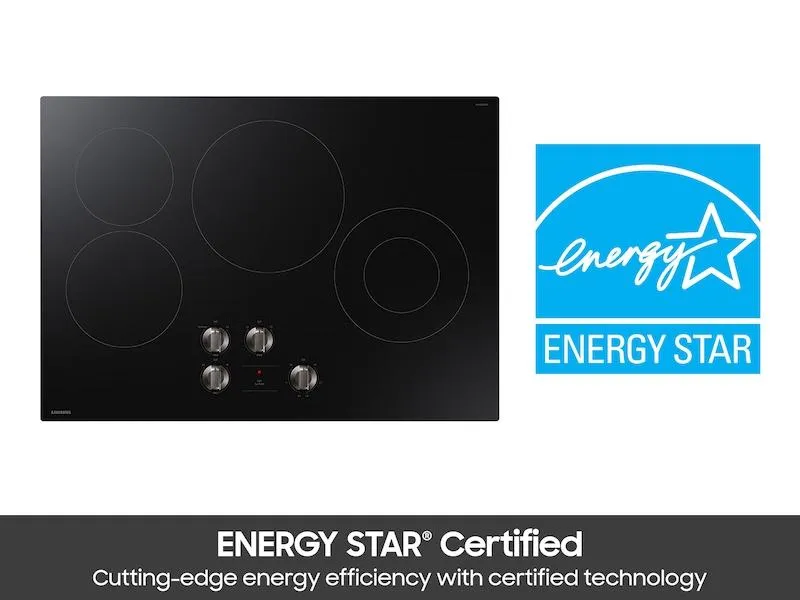 Samsung NZ30FG5332RK 30" Electric Energy Star Certified Cooktop With 4 Elements In Black