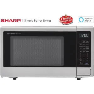 Sharp 1.1 cu. ft. 21 in. Countertop Microwave with Alexa-Enabled Controls in Stainless Steel (SMC1139FS)