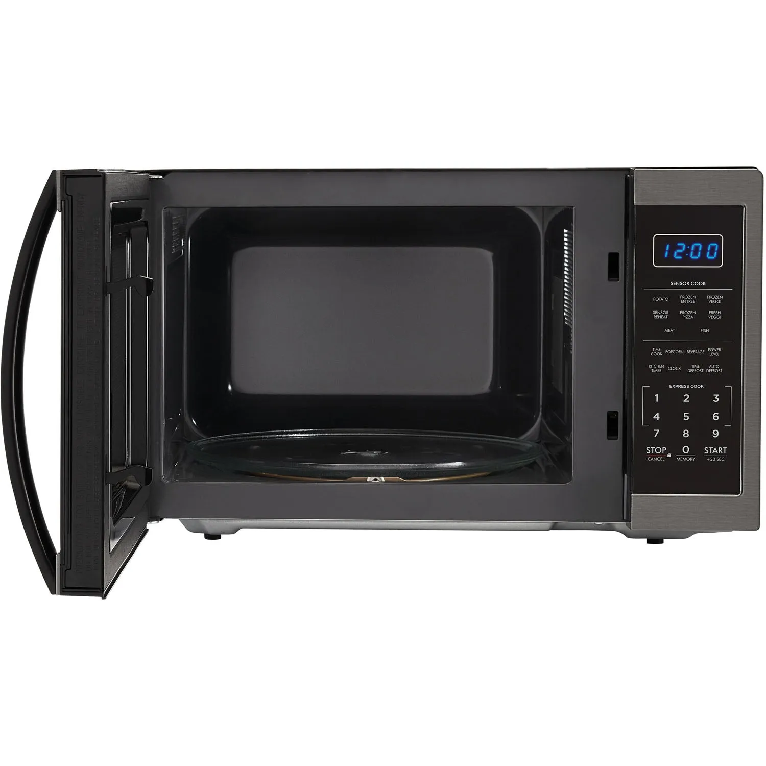 Sharp Carousel 1.4 cu. ft. 1100W 21 in. Countertop Microwave Oven in Black Stainless Steel (SMC1452CH)