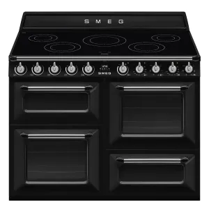 Smeg 110cm Victoria Induction Triple Cavity Cooker Freestanding Cooker Black
