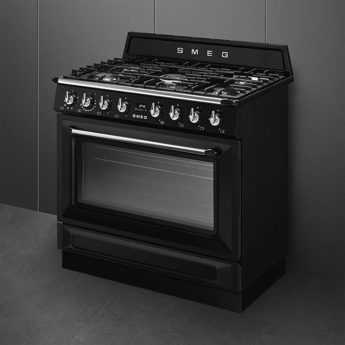 Smeg 90cm Victoria Dual Fuel MF Freestanding Cooker Black