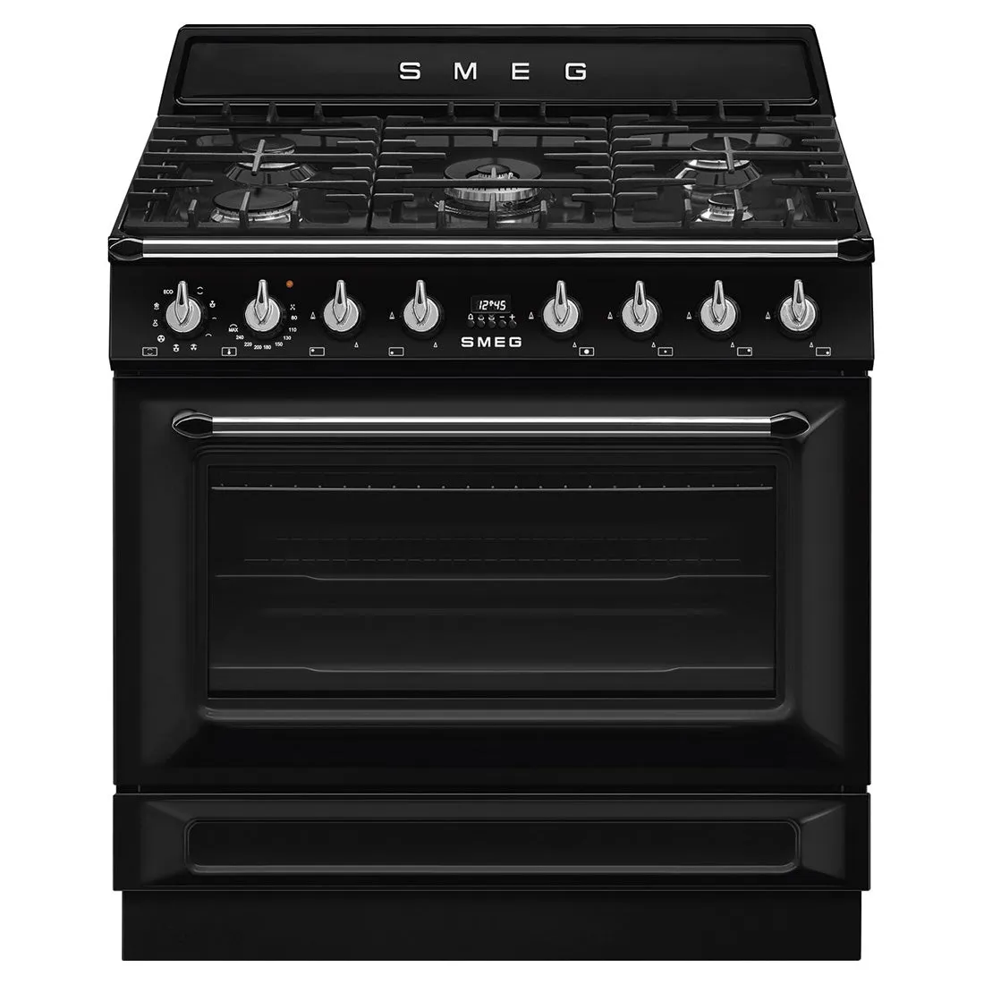 Smeg 90cm Victoria Dual Fuel MF Freestanding Cooker Black