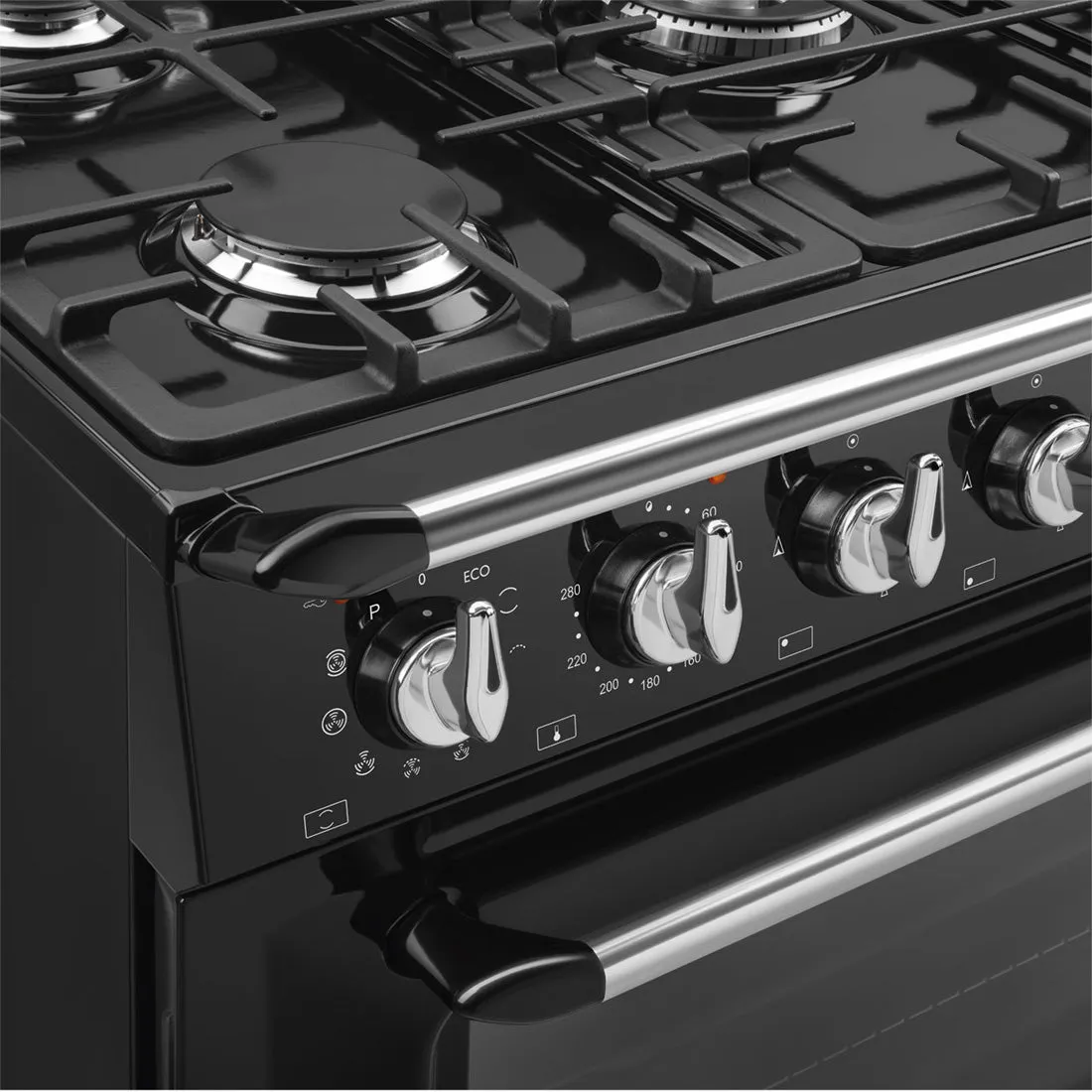 Smeg 90cm Victoria Dual Fuel Pyro Freestanding Cooker Black
