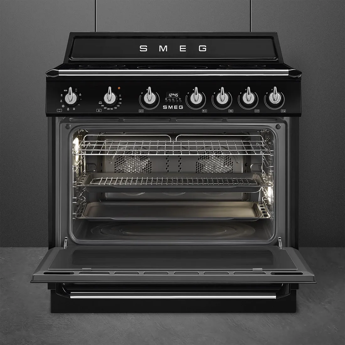 Smeg 90cm Victoria Induction MF Freestanding Cooker Black