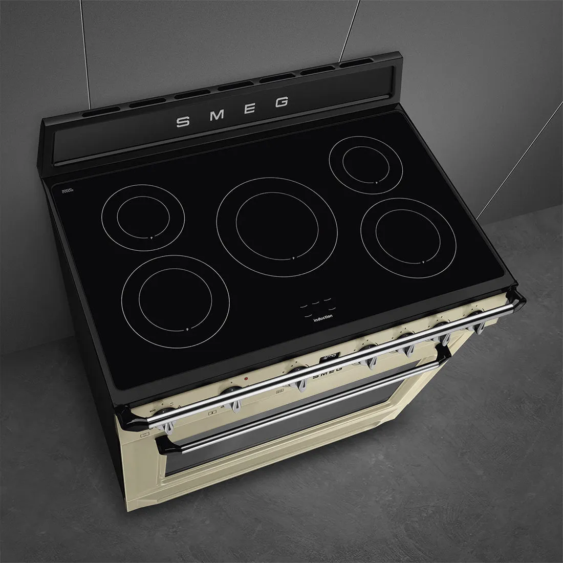 Smeg 90cm Victoria Induction MF Freestanding Cooker Cream