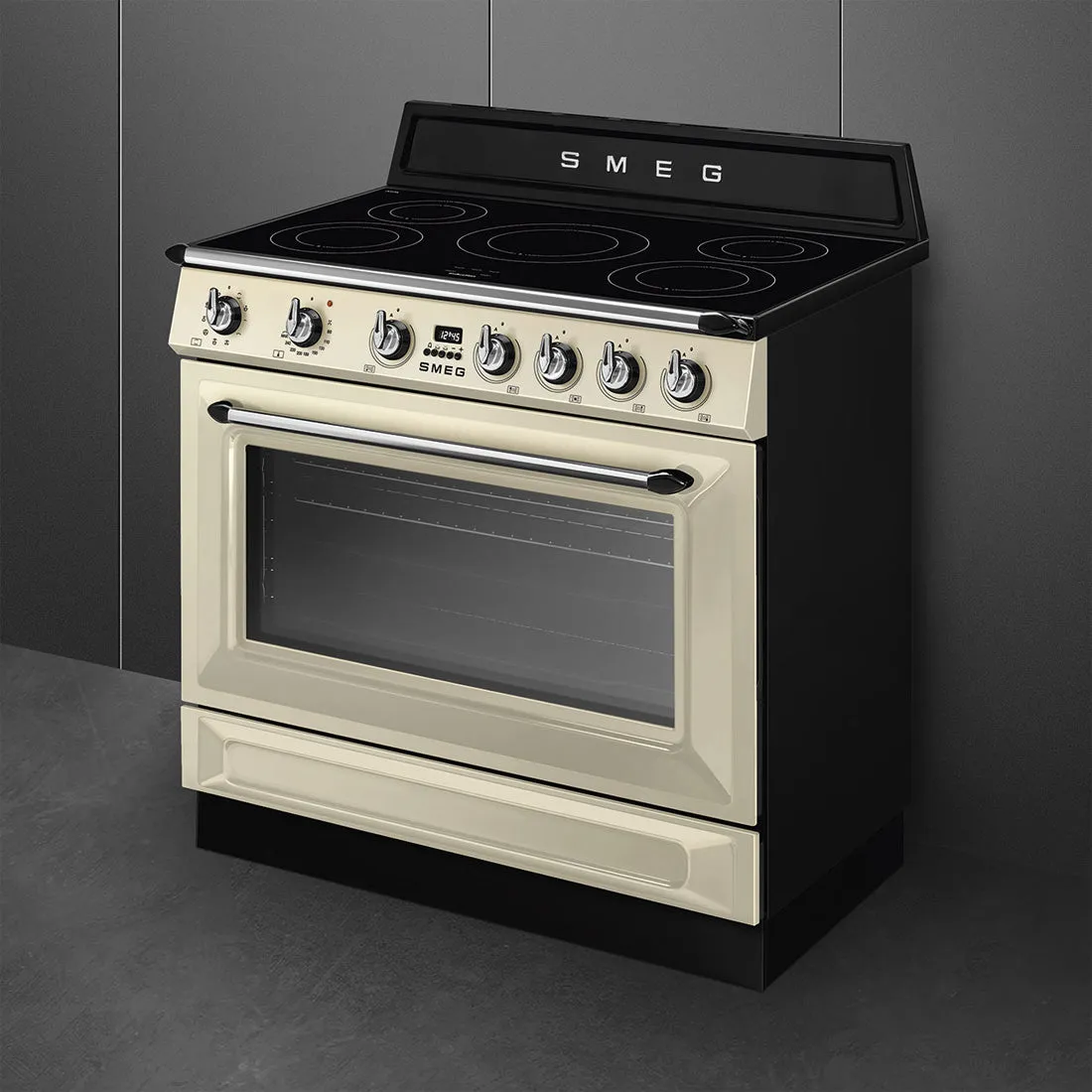 Smeg 90cm Victoria Induction MF Freestanding Cooker Cream