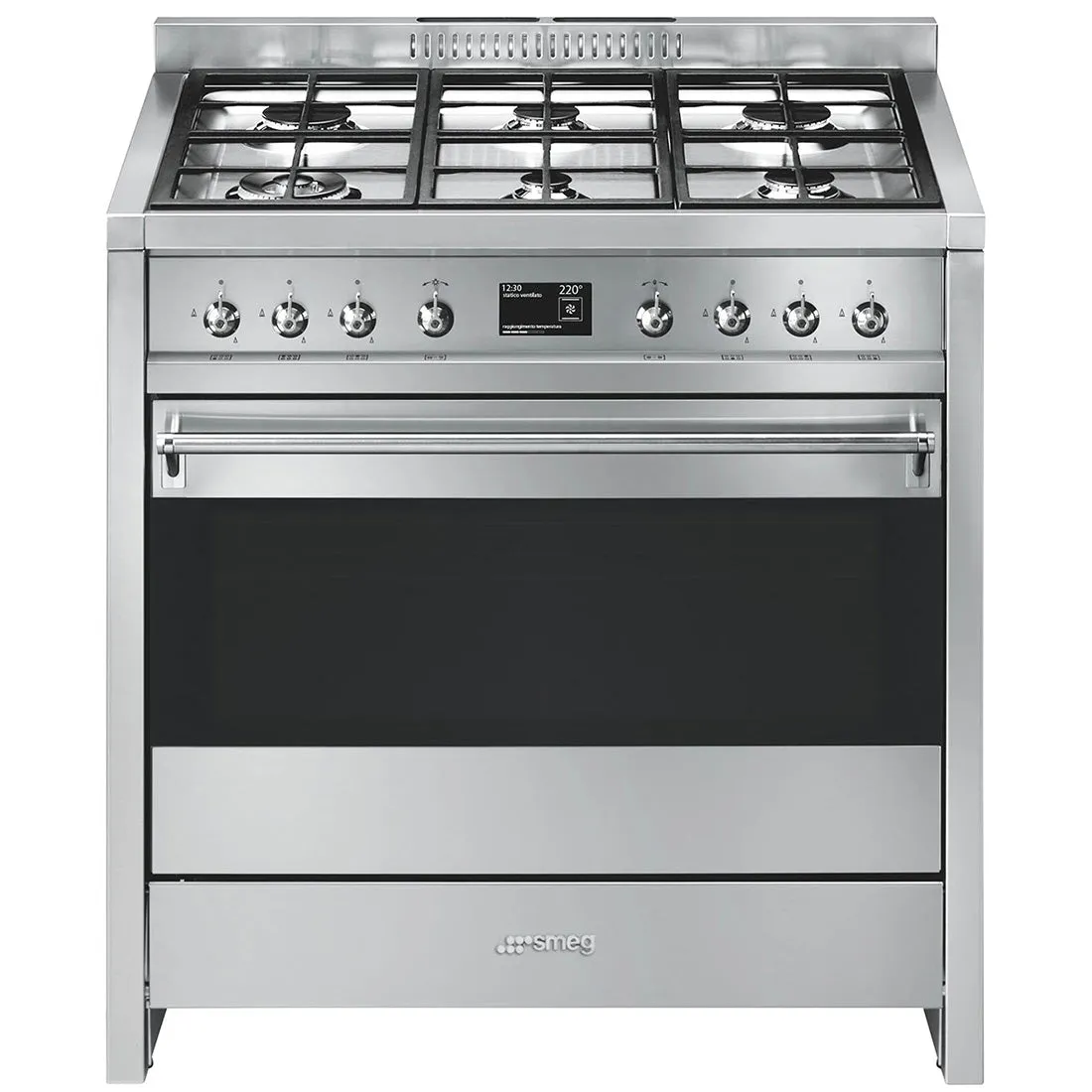 Smeg Classic Dual Fuel Thermoseal Pyro Freestanding Oven Stainless Steel 90cm