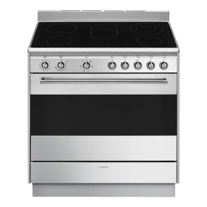 Smeg Classic Freestanding Ceramic Cooker Stainless Steel 90cm