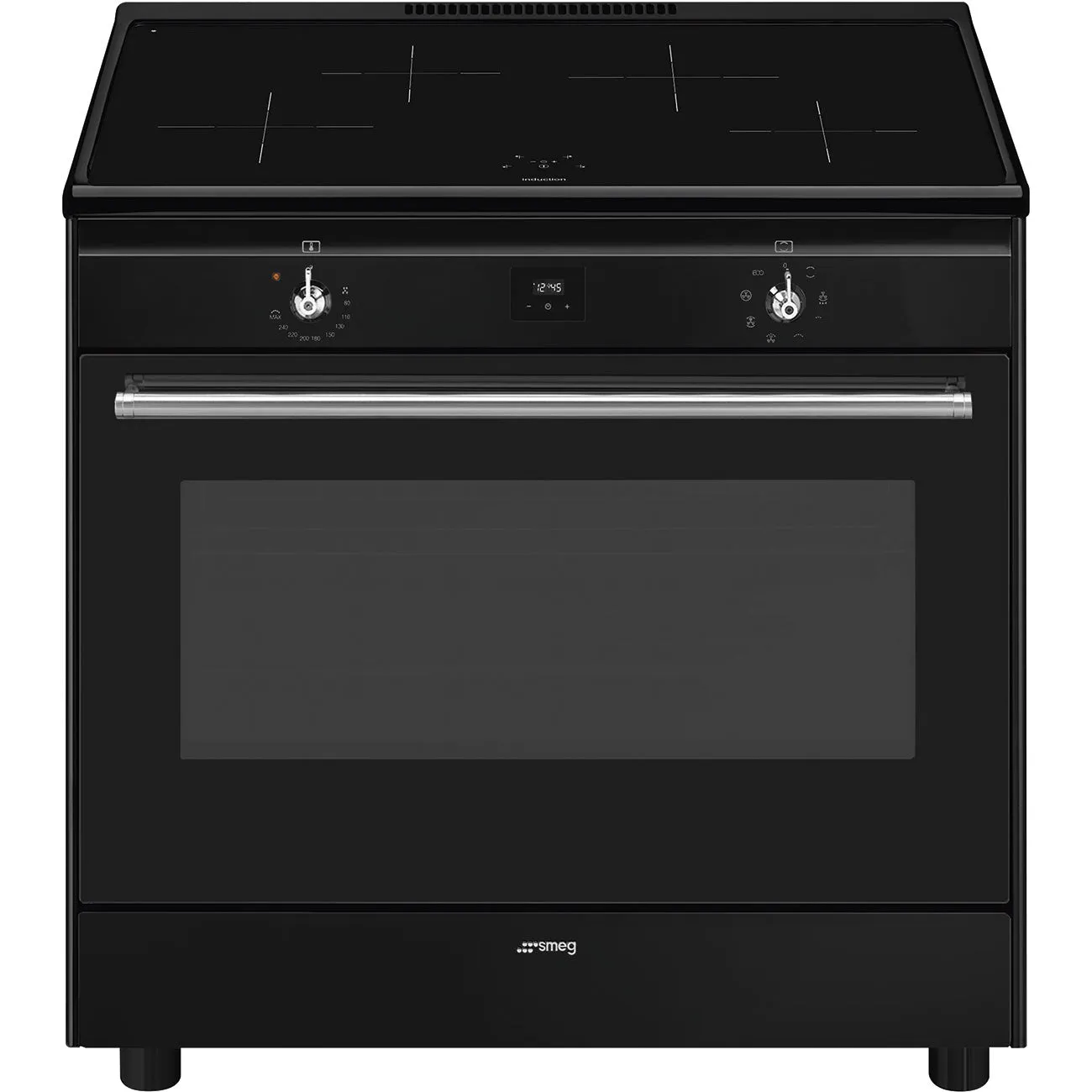 Smeg Classic Freestanding Cooker with Induction Cooktop 90cm Black