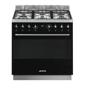 Smeg Classic Freestanding Dual Fuel Cooker Anthracite 90cm