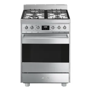 Smeg Classic Freestanding Dual Fuel Cooker Stainless Steel 60cm