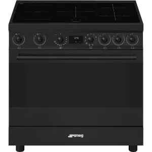 Smeg Classic Upright Cooker With Induction Cooktop 90cm Matte Black