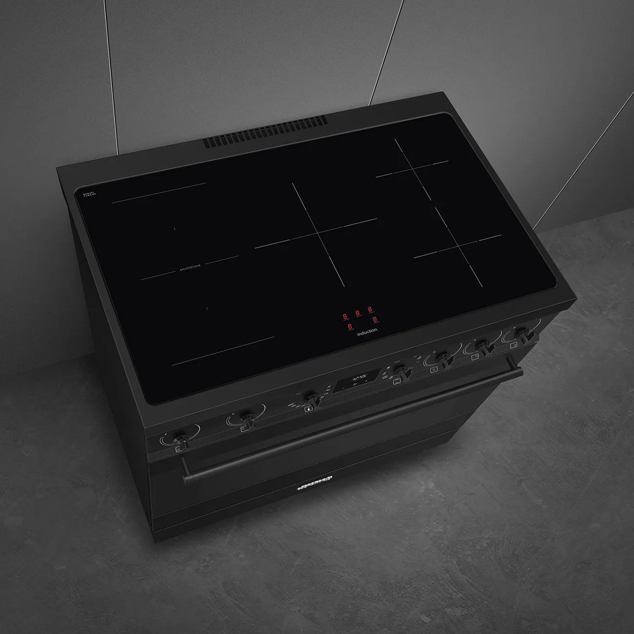 Smeg Classic Upright Cooker With Induction Cooktop 90cm Matte Black
