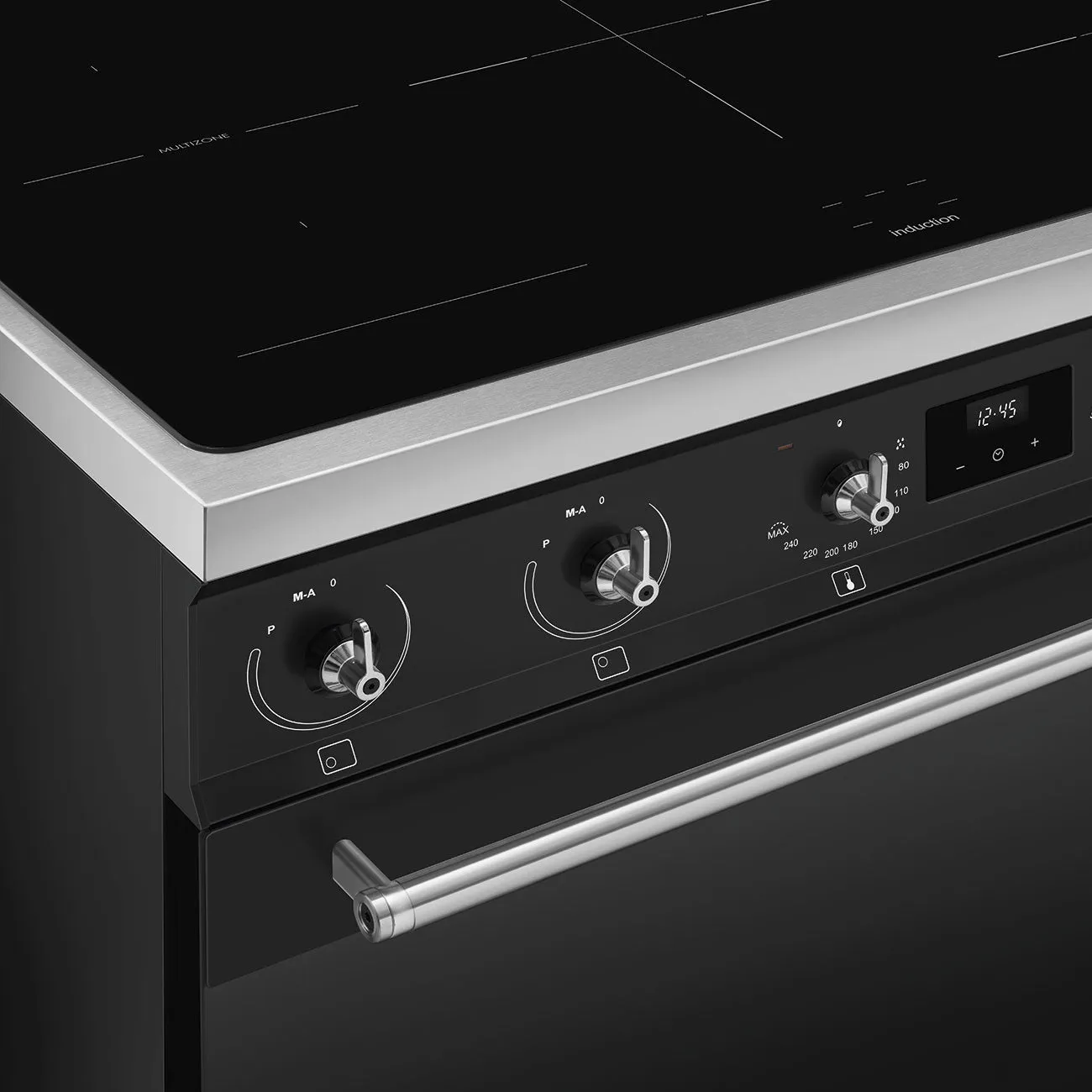 Smeg Classic Upright Cooker With Induction Cooktop 90cm Matte Black